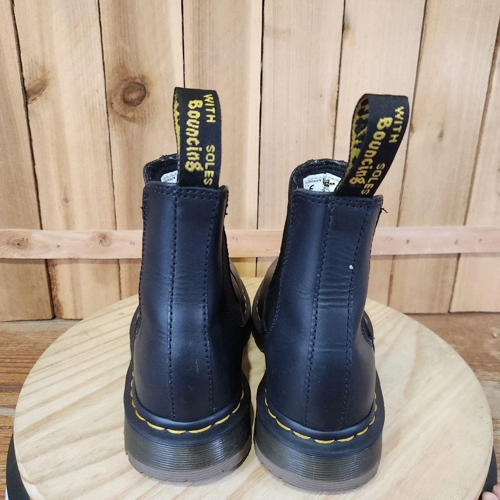 Dr. Martens Black Chelsea Chukka Boots with Yellow Stitching